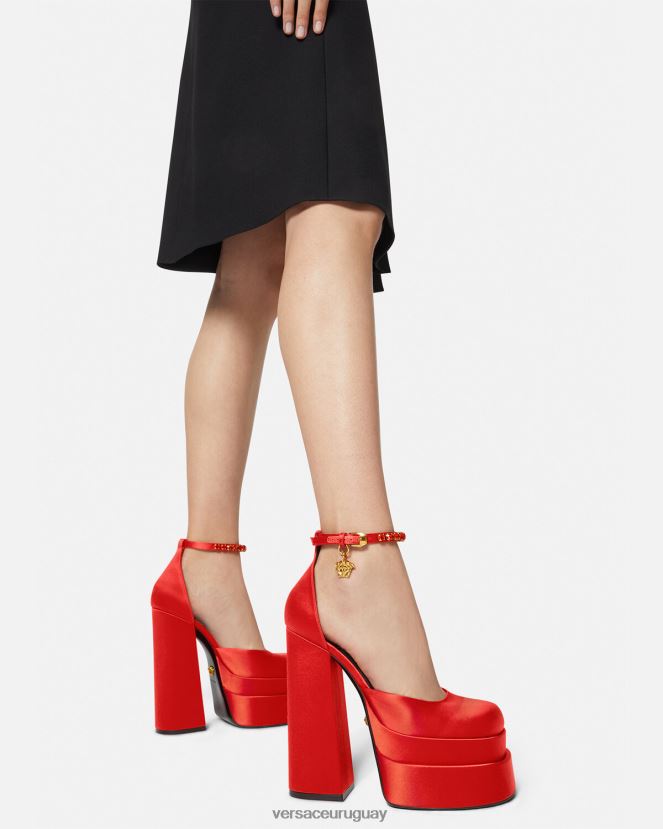 Versace zapatos de salón con plataforma medusa aevitas mujer rojo zapato H88R0H412