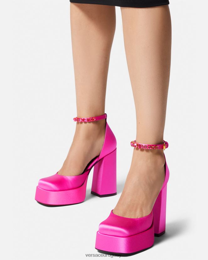 Versace zapatos de tacón con plataforma única medusa aevitas mujer fucsia zapato H88R0H416