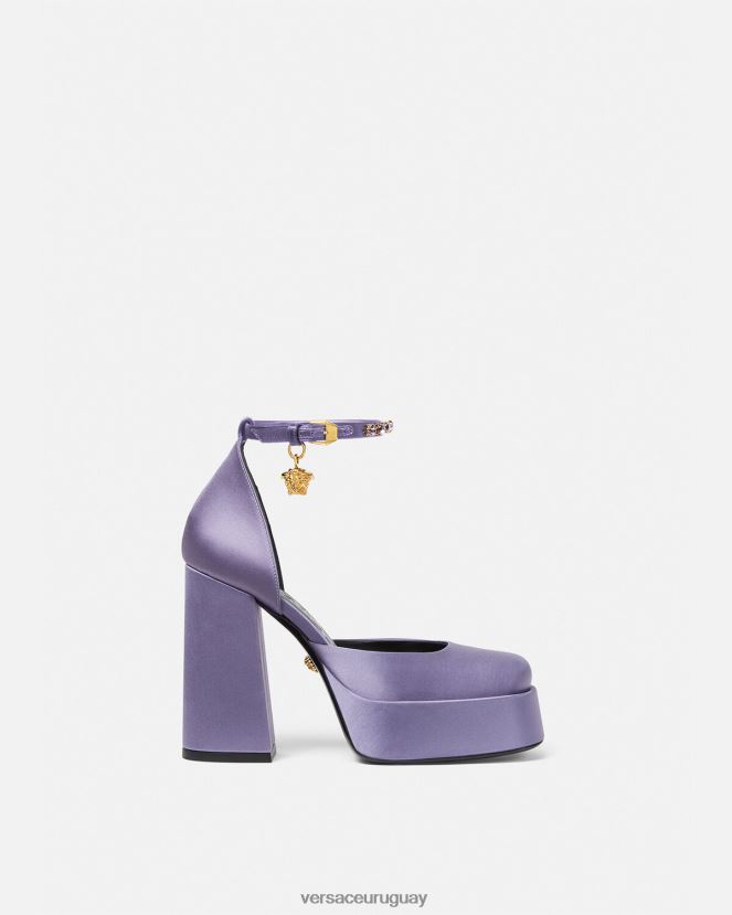 Versace zapatos de tacón con plataforma única medusa aevitas mujer lila zapato H88R0H427
