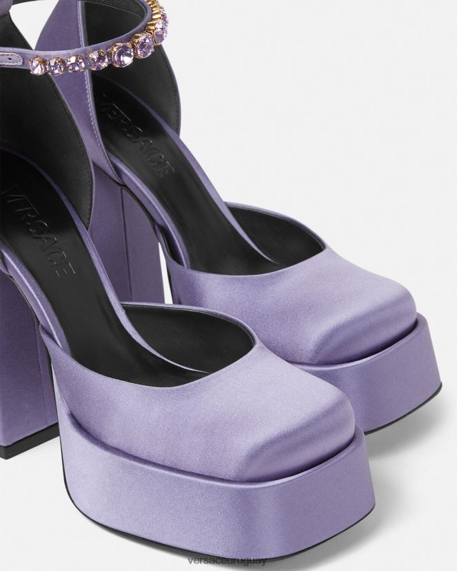 Versace zapatos de tacón con plataforma única medusa aevitas mujer lila zapato H88R0H427