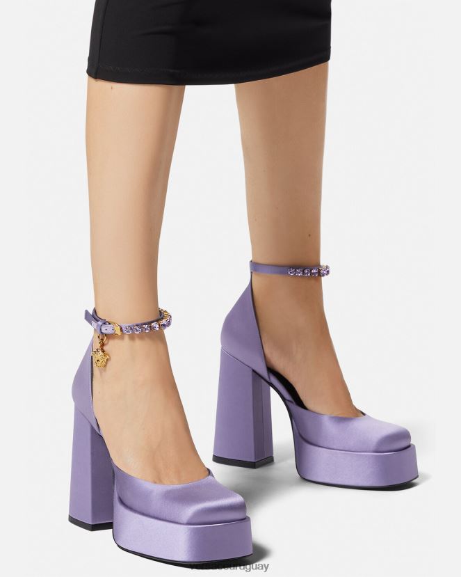 Versace zapatos de tacón con plataforma única medusa aevitas mujer lila zapato H88R0H427