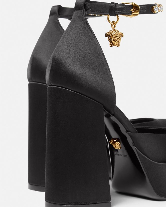 Versace zapatos de tacón con plataforma única medusa aevitas mujer negro zapato H88R0H415