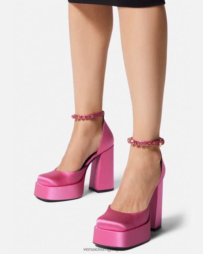 Versace zapatos de tacón con plataforma única medusa aevitas mujer rosa zapato H88R0H414