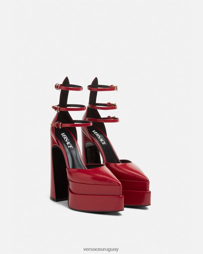 Versace zapatos de tacón con plataforma puntiaguda aevitas mujer borgoña zapato H88R0H408