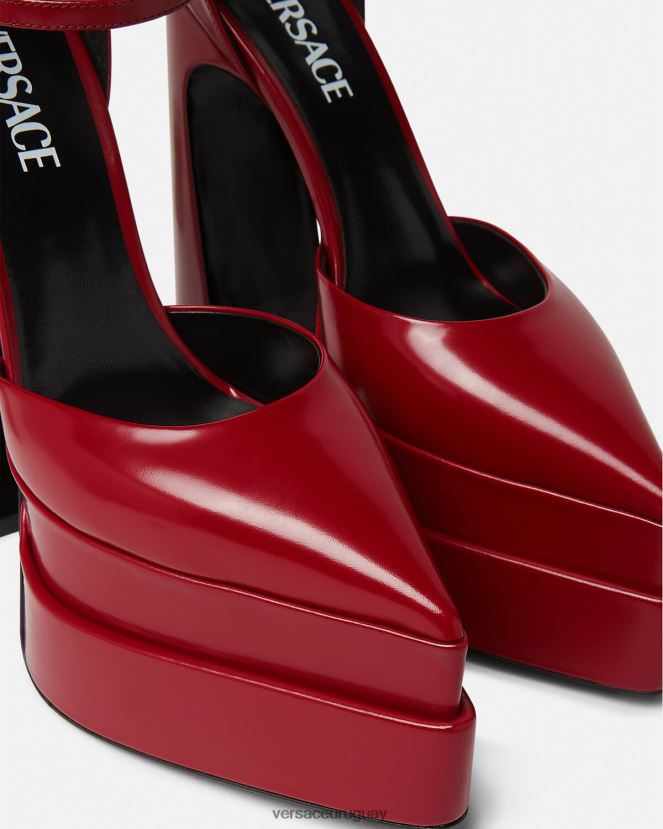 Versace zapatos de tacón con plataforma puntiaguda aevitas mujer borgoña zapato H88R0H408