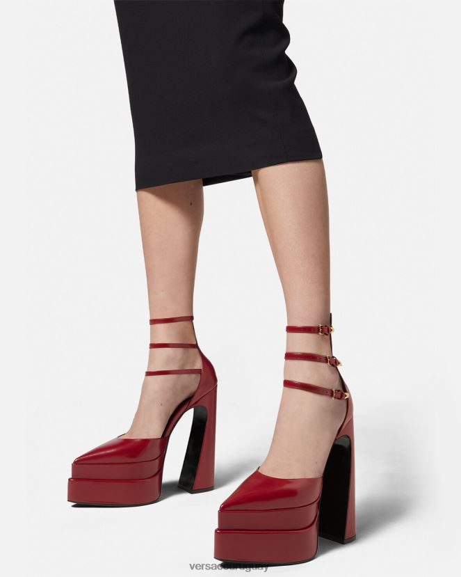 Versace zapatos de tacón con plataforma puntiaguda aevitas mujer borgoña zapato H88R0H408