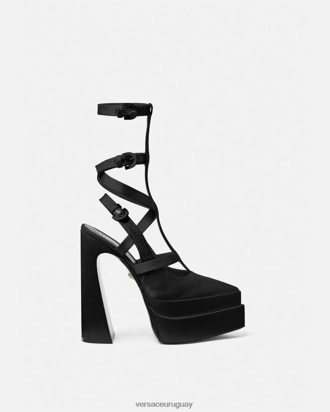 Versace zapatos de tacón con plataforma puntiaguda aevitas mujer negro zapato H88R0H404
