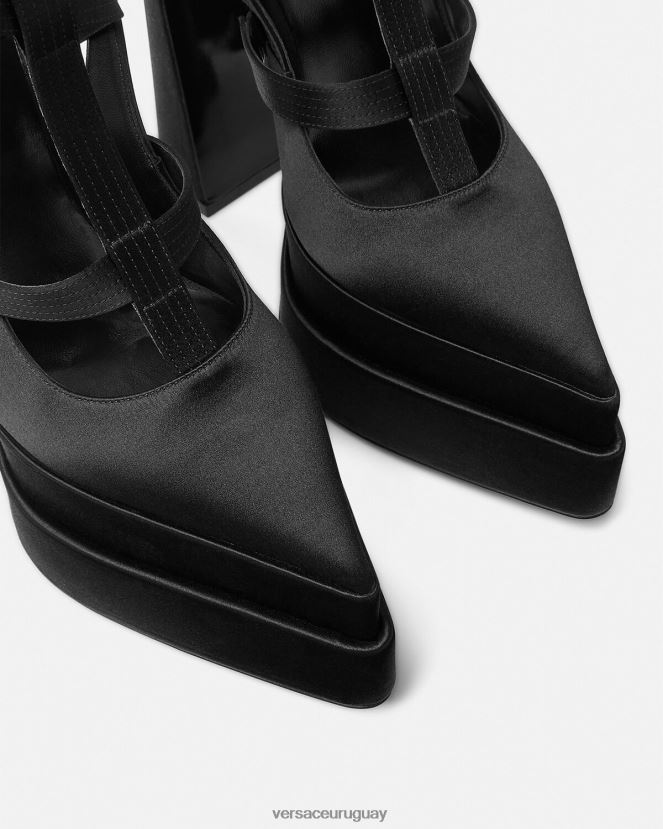 Versace zapatos de tacón con plataforma puntiaguda aevitas mujer negro zapato H88R0H404