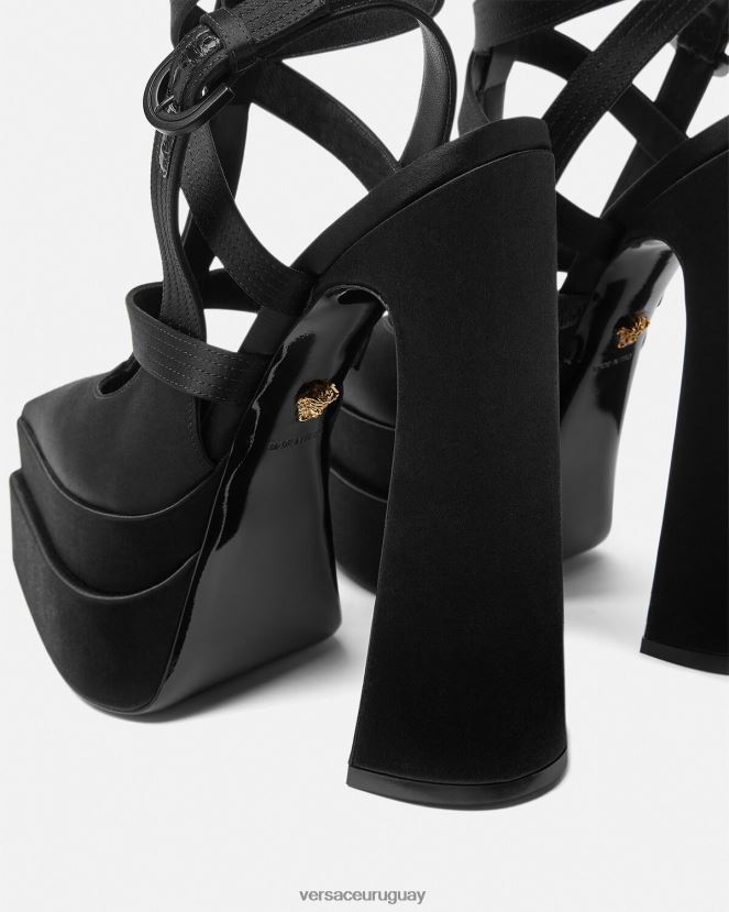 Versace zapatos de tacón con plataforma puntiaguda aevitas mujer negro zapato H88R0H404