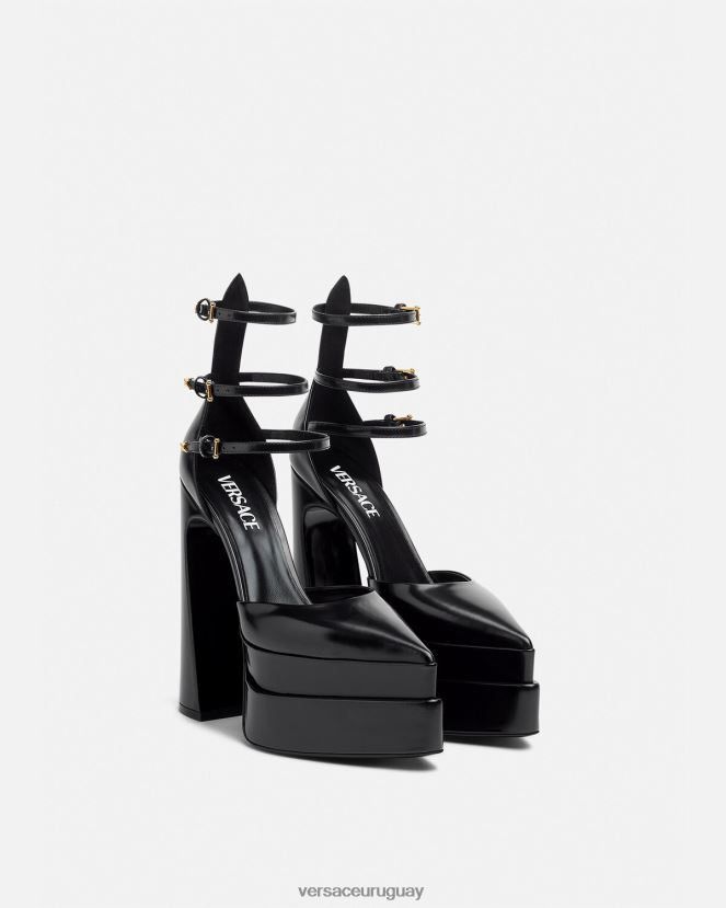 Versace zapatos de tacón con plataforma puntiaguda aevitas mujer negro zapato H88R0H420