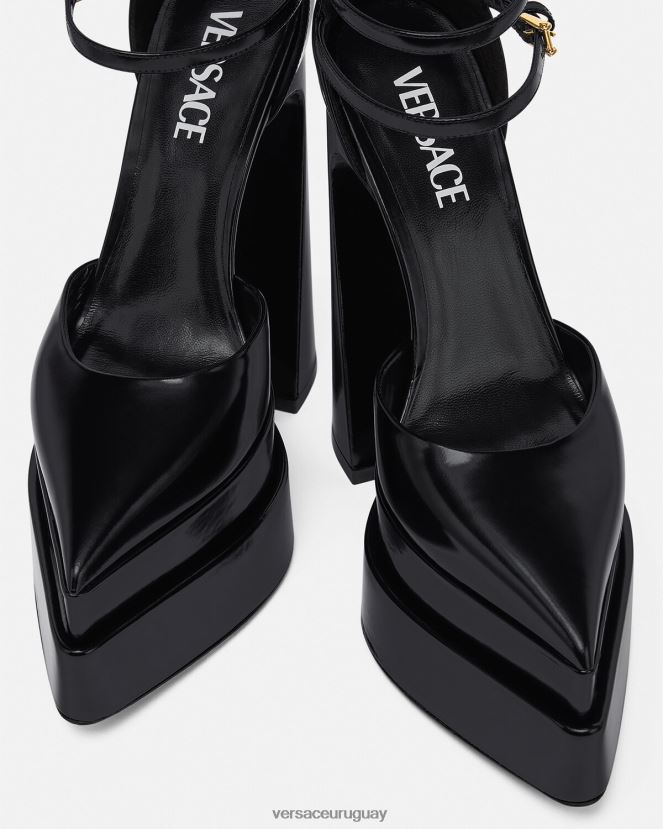 Versace zapatos de tacón con plataforma puntiaguda aevitas mujer negro zapato H88R0H420