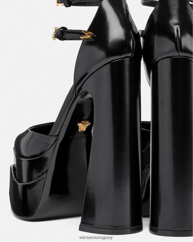 Versace zapatos de tacón con plataforma puntiaguda aevitas mujer negro zapato H88R0H420