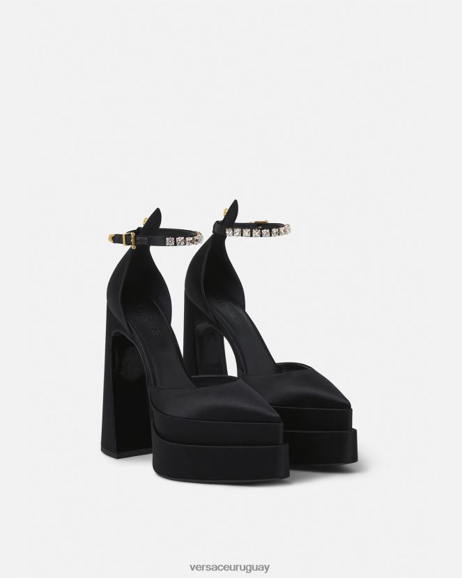 Versace zapatos de tacón con plataforma puntiaguda aevitas mujer negro zapato H88R0H421