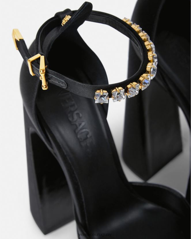 Versace zapatos de tacón con plataforma puntiaguda aevitas mujer negro zapato H88R0H421