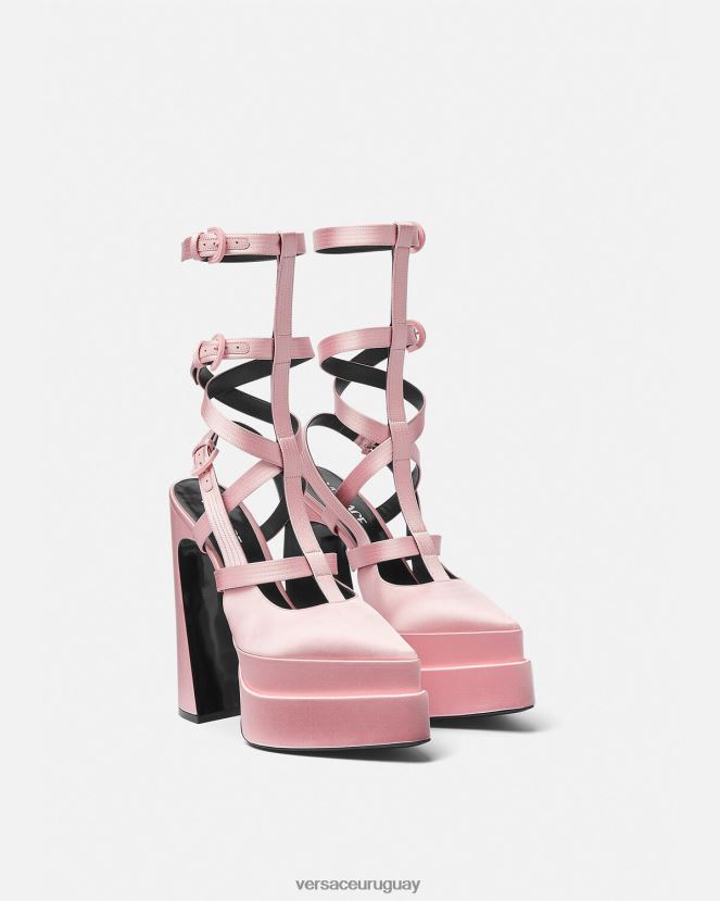 Versace zapatos de tacón con plataforma puntiaguda aevitas mujer rosa zapato H88R0H405
