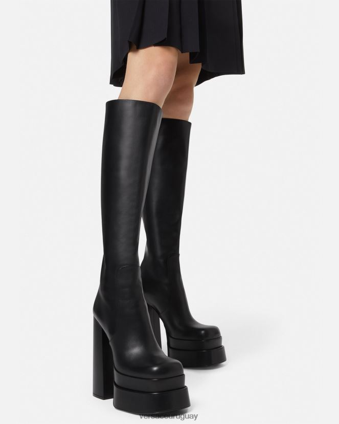 Versace botas altas aevitas con plataforma mujer negro zapato H88R0H477