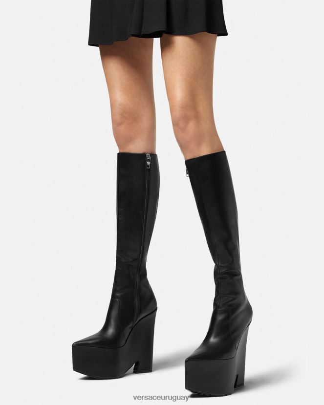 Versace botas altas tempest con plataforma mujer negro zapato H88R0H478