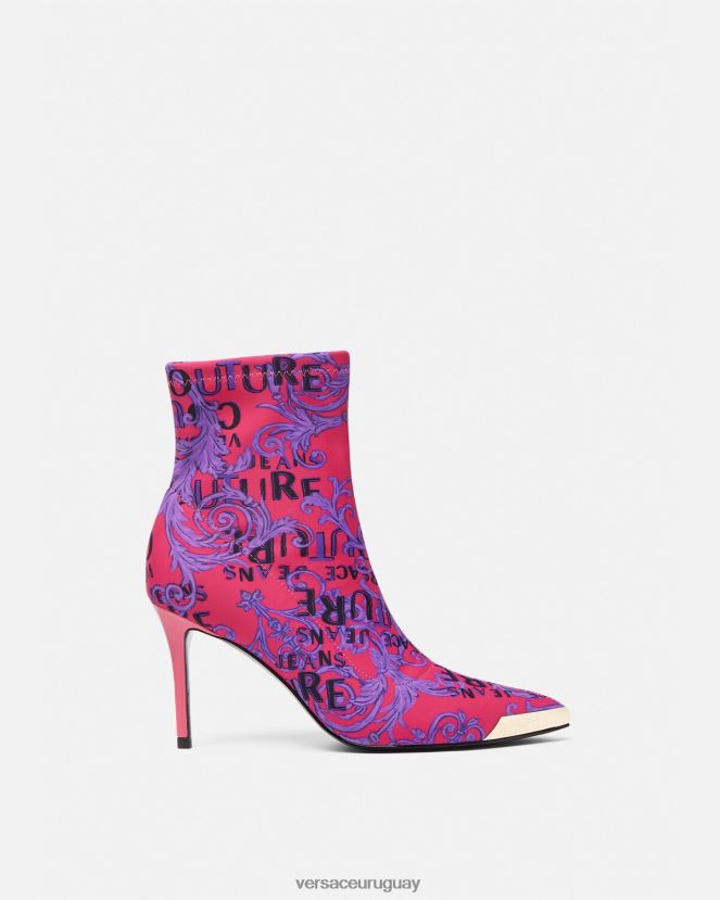 Versace botas de alta costura con logo scarlett mujer fucsia y estampado zapato H88R0H2305