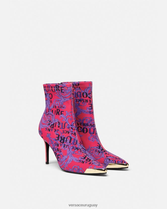 Versace botas de alta costura con logo scarlett mujer fucsia y estampado zapato H88R0H2305