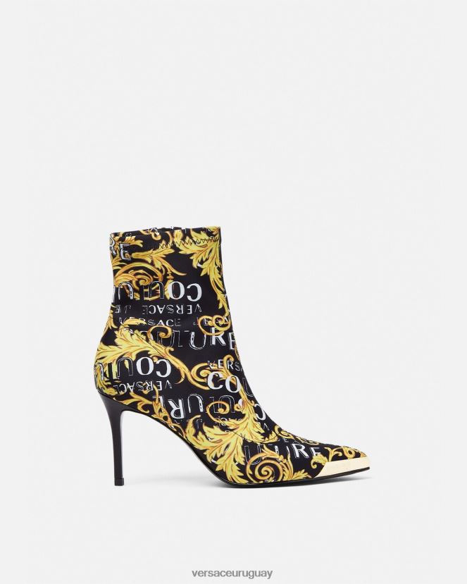 Versace botas de alta costura con logo scarlett mujer oro negro zapato H88R0H2306