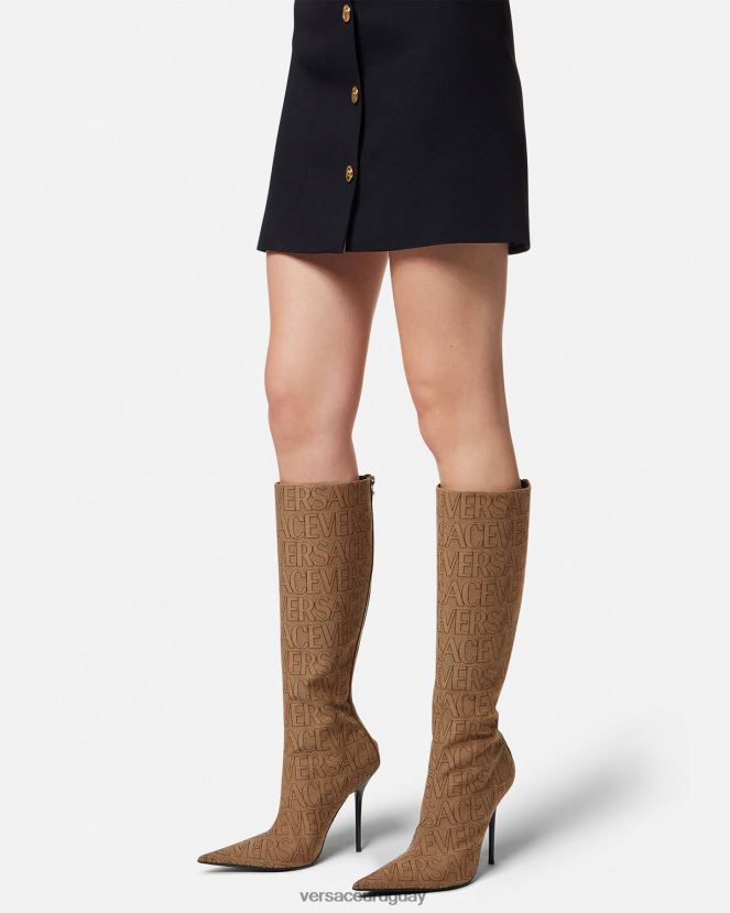 Versace botas hasta la rodilla por toda la prenda mujer marrón zapato H88R0H475