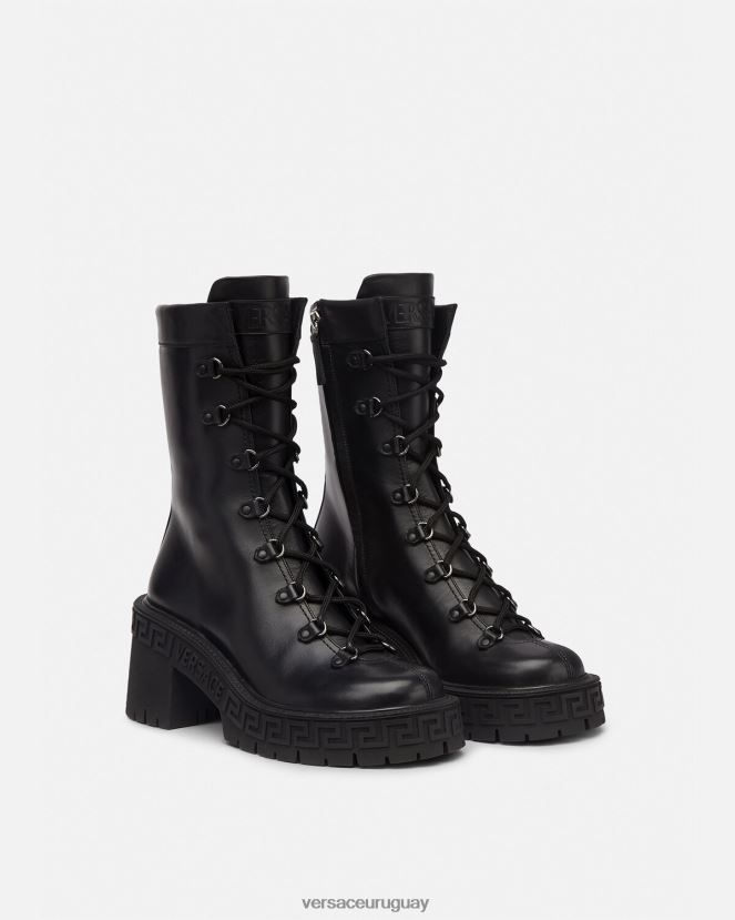Versace botas militares con plataforma greca mujer negro zapato H88R0H480