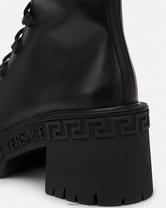 Versace botas militares con plataforma greca mujer negro zapato H88R0H480