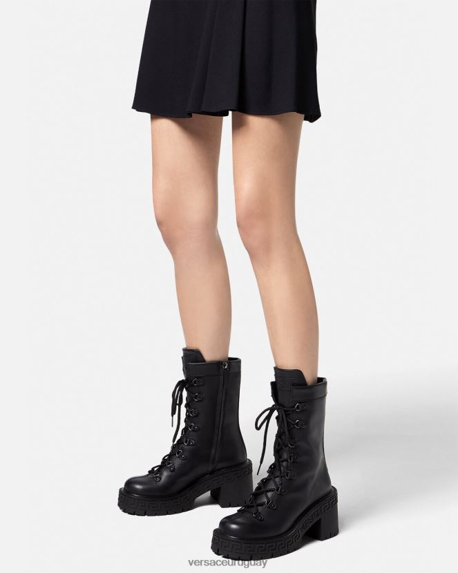 Versace botas militares con plataforma greca mujer negro zapato H88R0H480