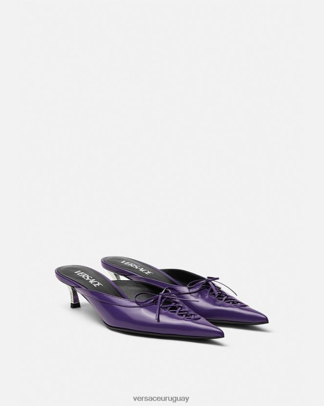 Versace mules con punta de alfiler mujer Violeta zapato H88R0H393