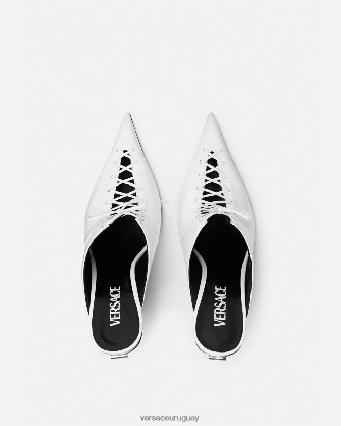 Versace mules con punta de alfiler mujer blanco zapato H88R0H392