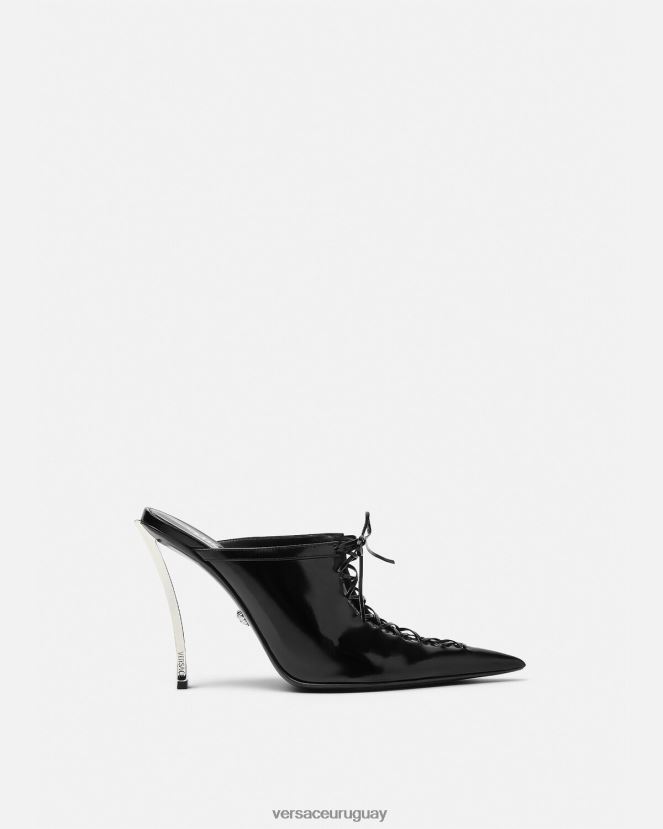 Versace mules con punta de alfiler mujer negro zapato H88R0H391