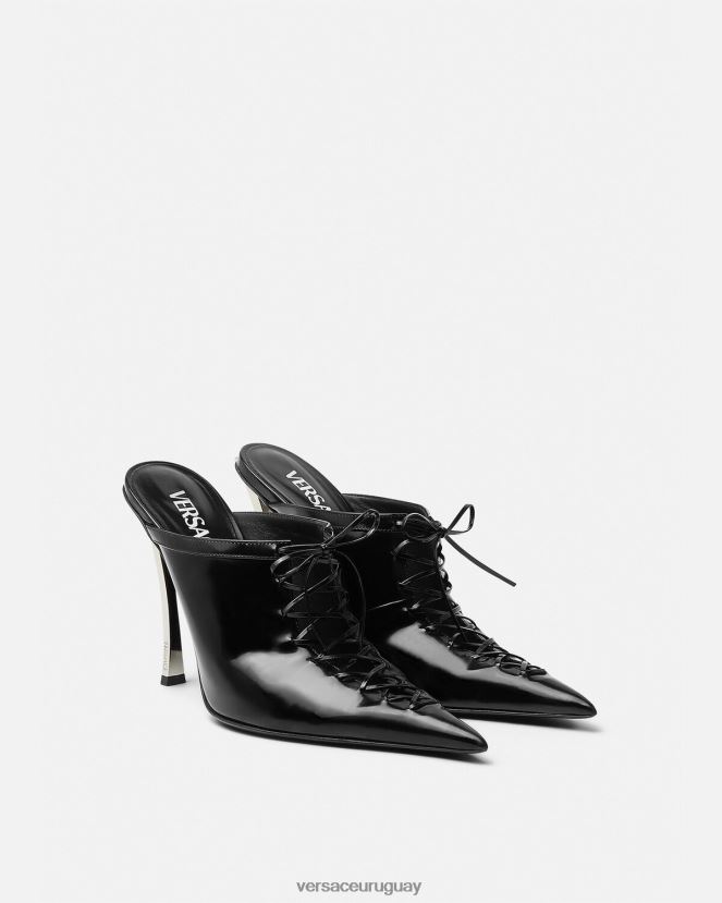 Versace mules con punta de alfiler mujer negro zapato H88R0H391