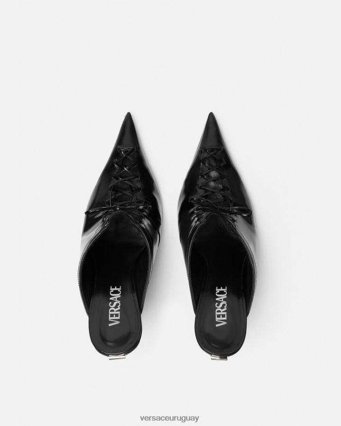 Versace mules con punta de alfiler mujer negro zapato H88R0H391