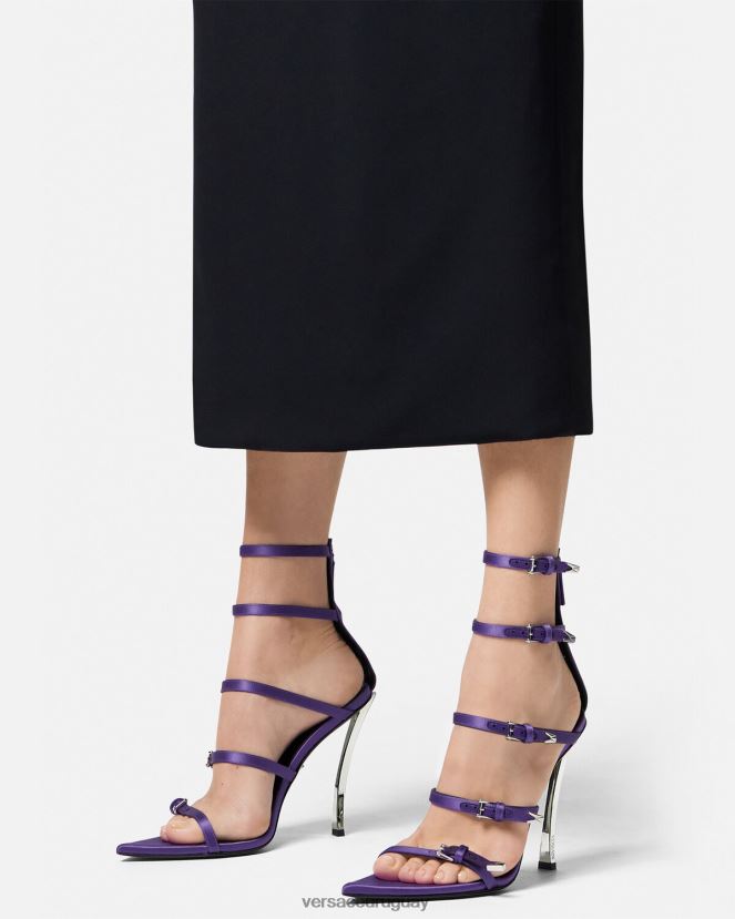Versace sandalias con punta de alfiler mujer Violeta zapato H88R0H398