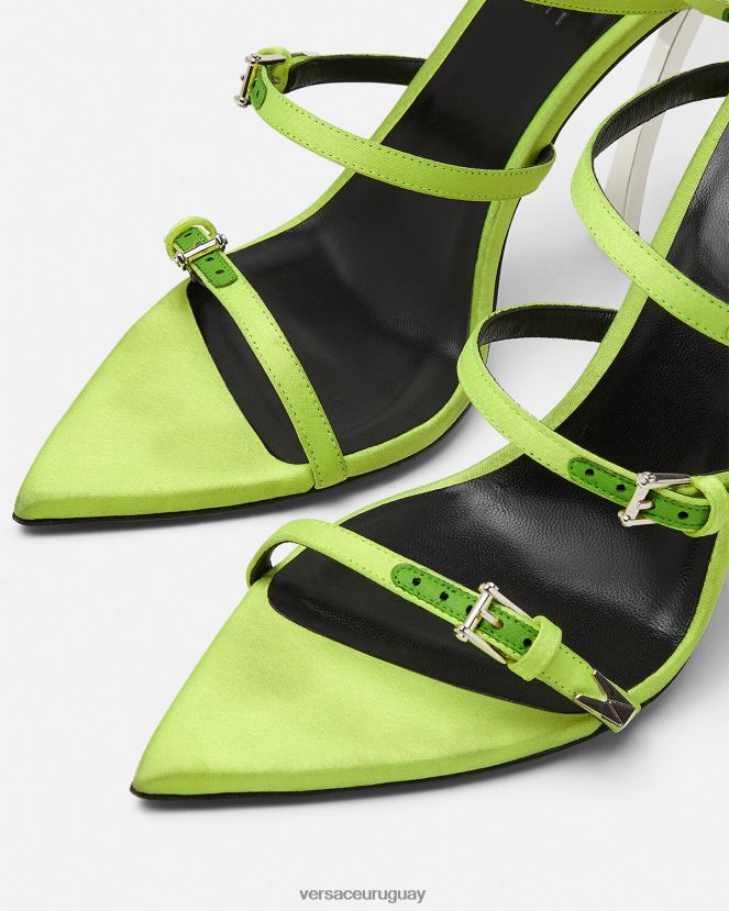 Versace sandalias con punta de alfiler mujer amarillo zapato H88R0H399