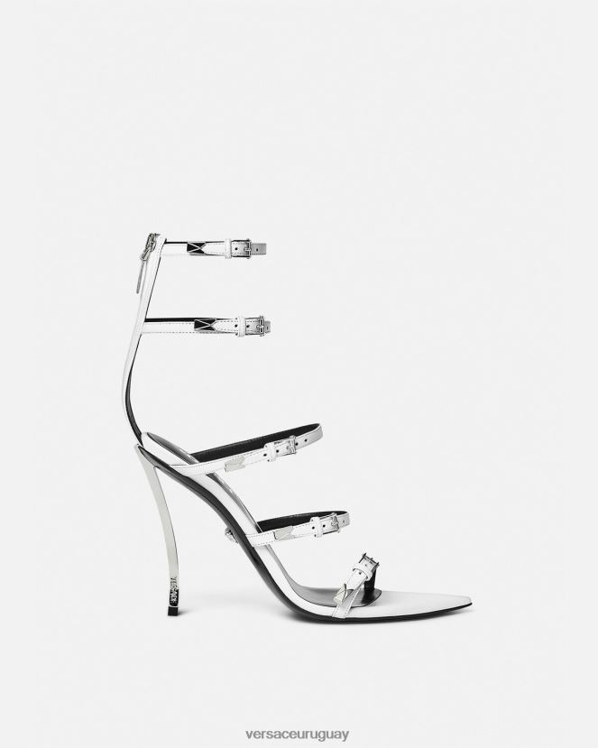 Versace sandalias con punta de alfiler mujer blanco zapato H88R0H388