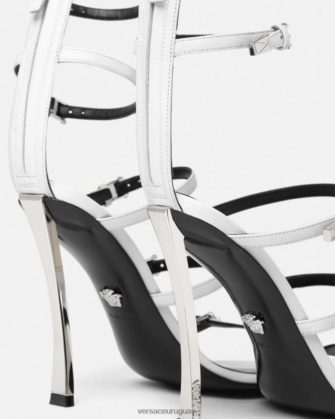 Versace sandalias con punta de alfiler mujer blanco zapato H88R0H388