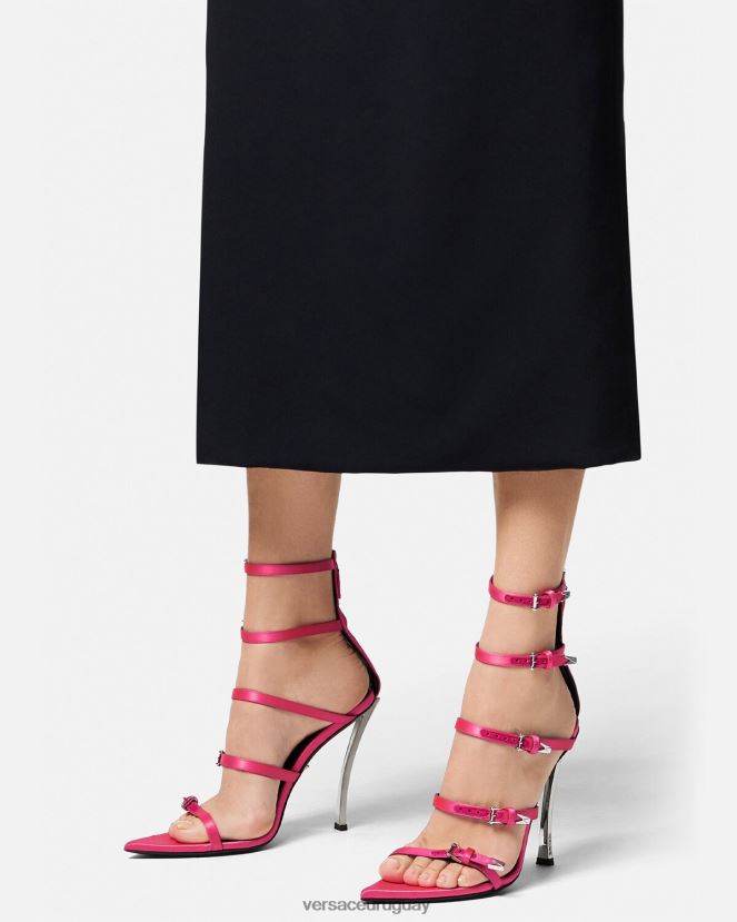 Versace sandalias con punta de alfiler mujer fucsia zapato H88R0H397