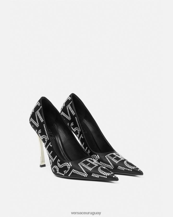 Versace zapatos de tacón con detalles en toda la prenda mujer negro zapato H88R0H403