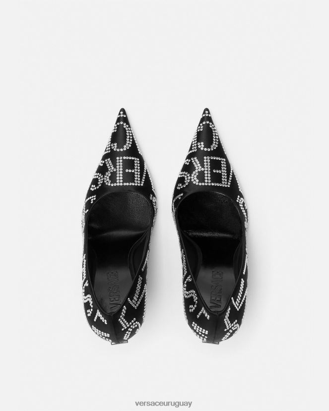 Versace zapatos de tacón con detalles en toda la prenda mujer negro zapato H88R0H403