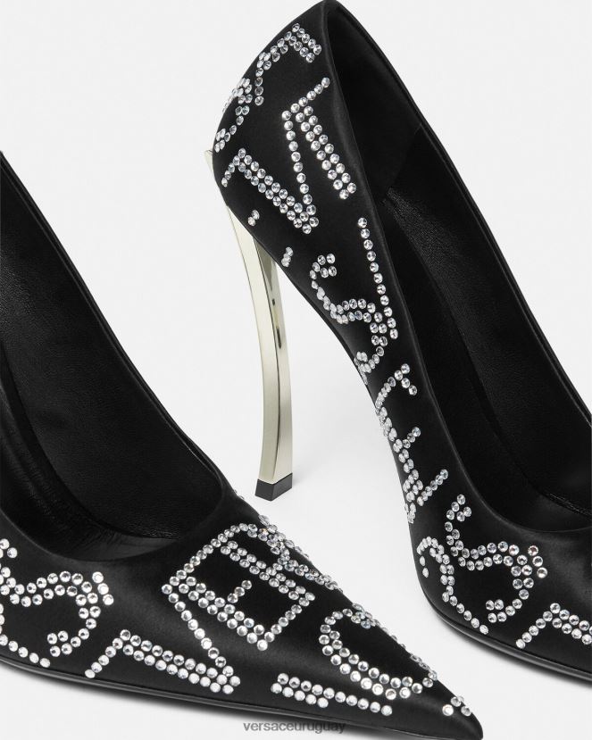 Versace zapatos de tacón con detalles en toda la prenda mujer negro zapato H88R0H403