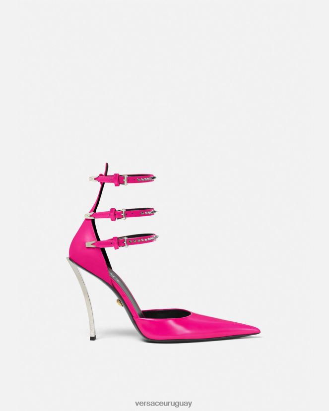 Versace zapatos de tacón con punta de aguja mujer fucsia zapato H88R0H400