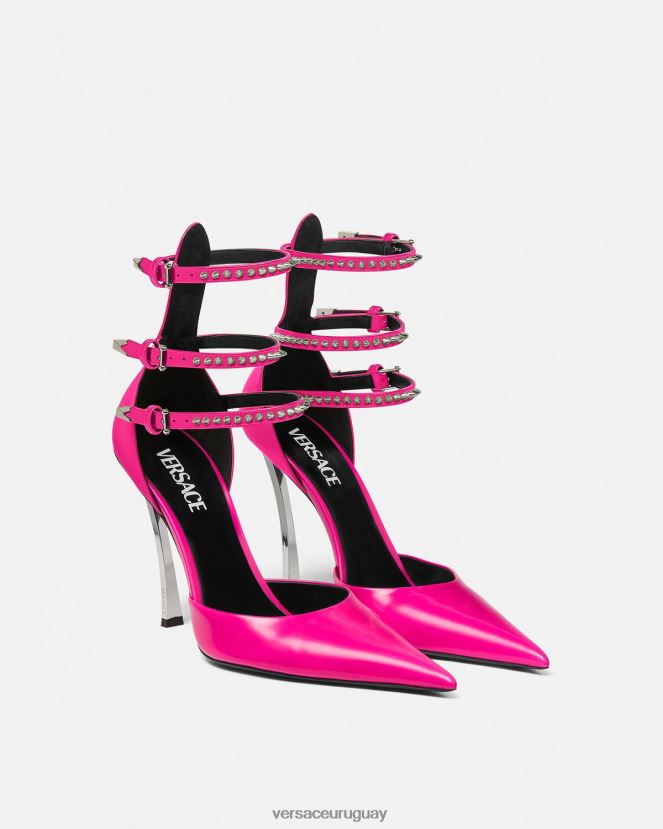 Versace zapatos de tacón con punta de aguja mujer fucsia zapato H88R0H400