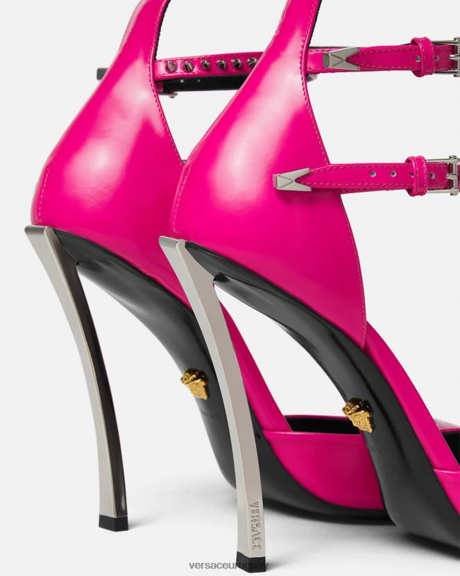 Versace zapatos de tacón con punta de aguja mujer fucsia zapato H88R0H400