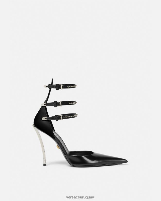 Versace zapatos de tacón con punta de aguja mujer negro zapato H88R0H402