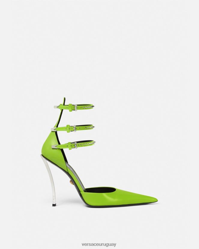 Versace zapatos de tacón con punta de aguja mujer verde zapato H88R0H401