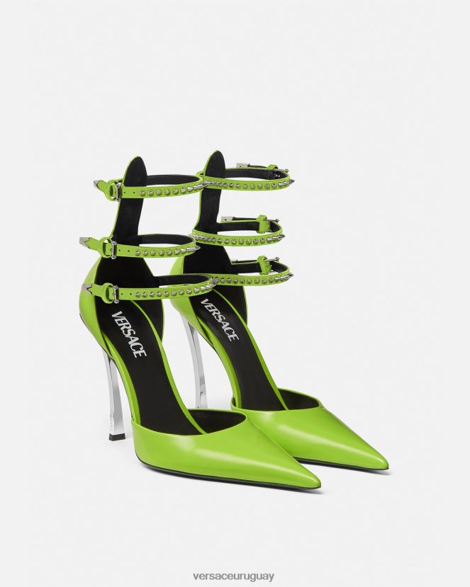 Versace zapatos de tacón con punta de aguja mujer verde zapato H88R0H401