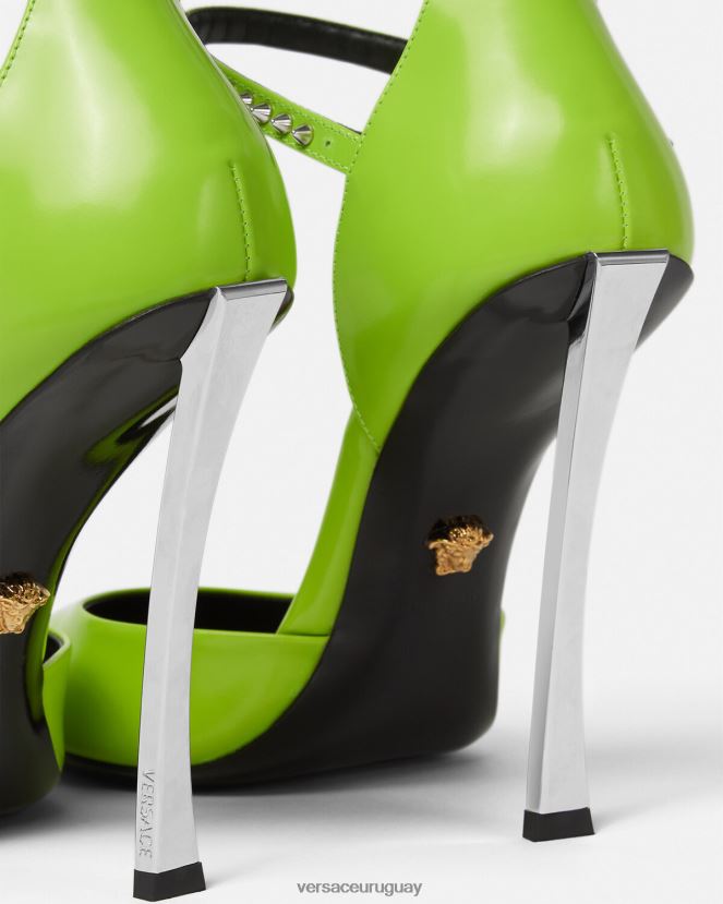 Versace zapatos de tacón con punta de aguja mujer verde zapato H88R0H401