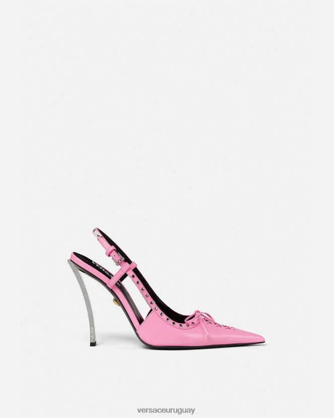 Versace zapatos de tacón con tira trasera y cordones mujer rosa zapato H88R0H389