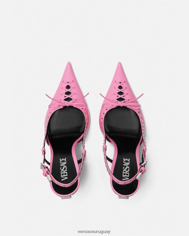 Versace zapatos de tacón con tira trasera y cordones mujer rosa zapato H88R0H389